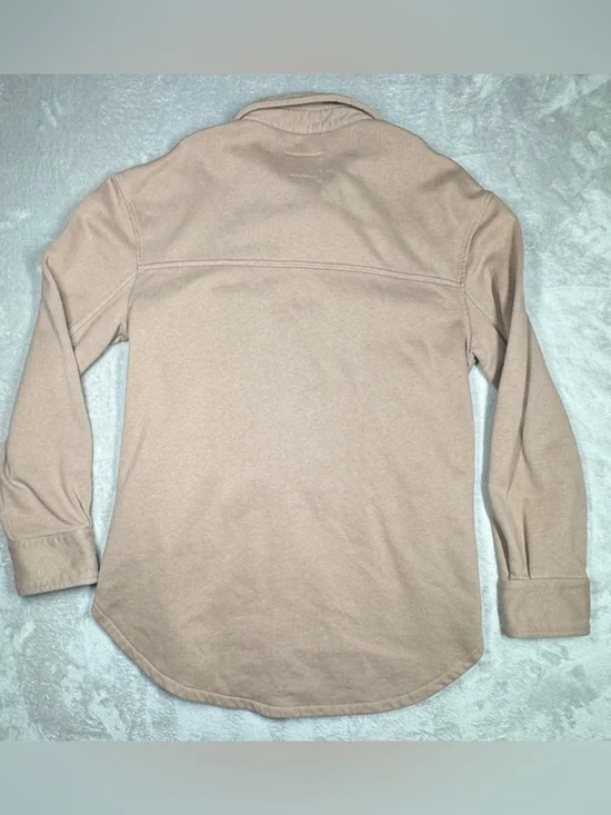 Abercrombie & Fitch Women’s Soft A and F Fleece Button Front Tan Jacket Medium - Picture 11 of 15